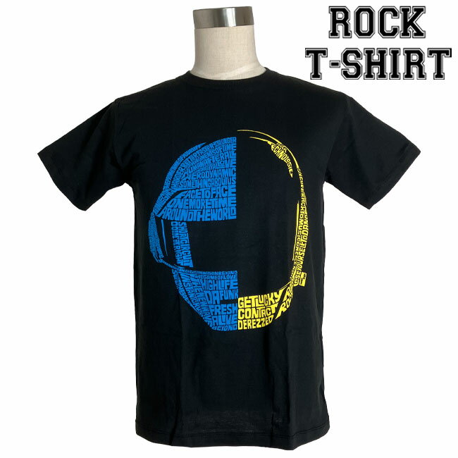 楽天batagorasDaft Punk グラフィック Tシャツ ダフト パンク 2人のヘルメット ロックTシャツ バンドTシャツ メンズ レディース ロックT バンドT バンT 衣装 ロゴT ダンス ミュージック ファッション ブラック 黒 コットン 綿 100％ 春夏 夏物 おしゃれ