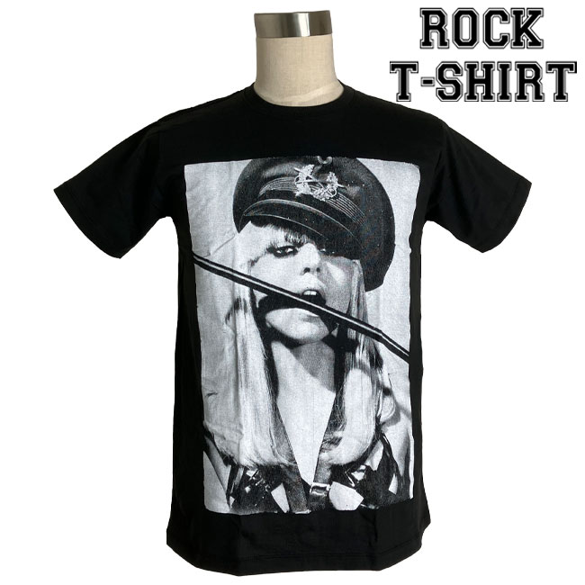 Lady Gaga グラフィック Tシャツ レディー ガガ 婦警 ロックTシャツ バンドTシャツ メンズ レディース ロックT バンドT バンT 衣装 ロゴT ダンス ミュージック ファッション ブラック 黒 M L XL コットン 綿 100 春夏 夏物 おしゃれ