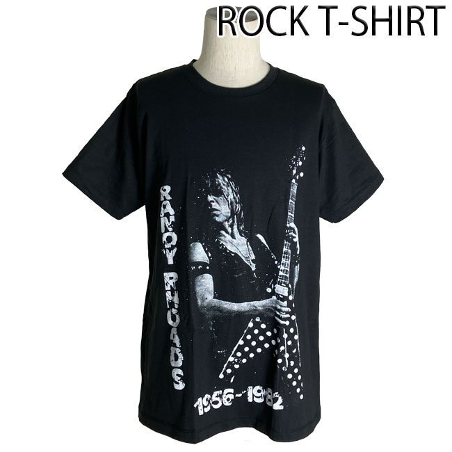 Randy Rhoads グラフィック Tシャツ ランディ ローズ ギターソロ ロックTシャツ バンドTシャツ メンズ レディース ロックT バンドT バンT 衣装 ロゴT ダンス ミュージック ファッション ブラック 黒 M L XL コットン 綿 100 春夏 夏物 おしゃれ