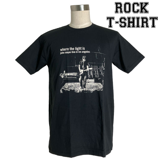 John Mayer グラフィック Tシャツ ジョン メイヤー Live in Los angeles ロックTシャツ バンドTシャツ メンズ レディース ロックT バンドT バンT 衣装 ロゴT ダンス ミュージック ファッション ブラック 黒 M L XL コットン 綿 100 春夏 夏物 おしゃれ