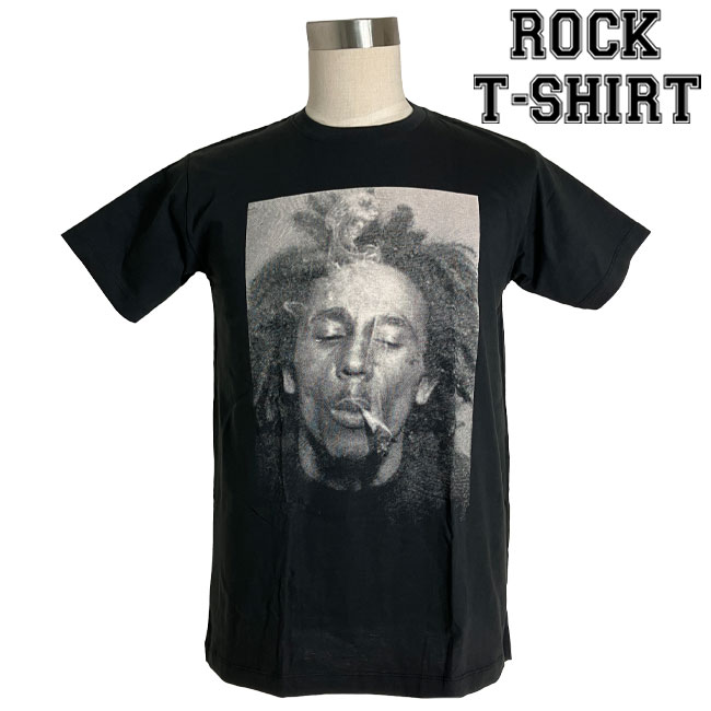 Bob Marley グラフィック Tシャツ ボブ マーリー Smoking Bob ロックTシャツ バンドTシャツ メンズ レディース ロックT バンドT バンT 衣装 ロゴT ダンス ミュージック ファッション ブラック 黒 M L XL コットン 綿 100 春夏 夏物 おしゃれ