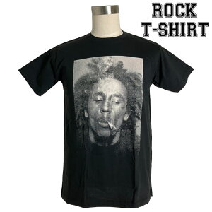 Bob Marley グラフィック Tシャツ ボブ・マーリー Smoking Bob ロックTシャツ バンドTシャツ メンズ レディース ロックT バンドT バンT 衣装 ロゴT ダンス ミュージック ファッション ブラック 黒 コットン 綿 100% 春夏 夏物 おしゃれ