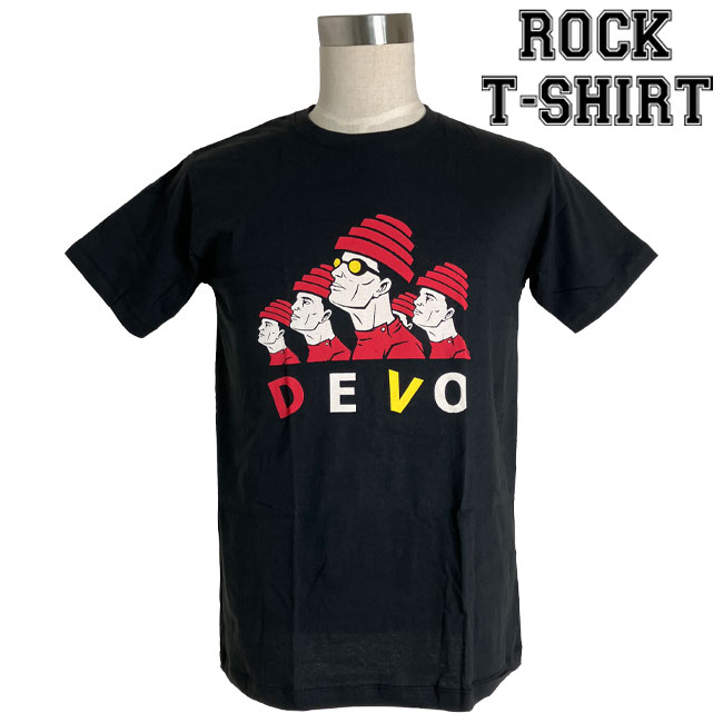 Devo グラフィック Tシャツ ディーヴォ メンバーイラスト ロックTシャツ バンドTシャツ メンズ レディース ロックT バンドT バンT 衣装 ロゴT ダンス ミュージック ファッション ブラック 黒 M L XL コットン 綿 100% 春夏 夏物 おしゃれ