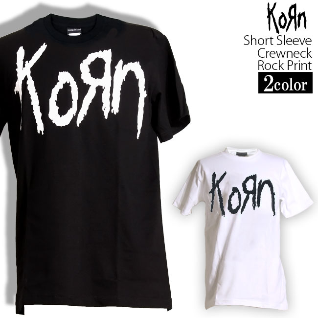 Korn Tシャツ コーン ロックTシャツ バンドTシャツ 半袖 メンズ レディース かっこいい バンT ロックT バンドT ダンス ロック パンク 大きいサイズ 綿 黒 白 ブラック ホワイト M L XL 春 夏 おしゃれ Tシャツ ファッション