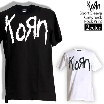 ロックTシャツ 半袖 Korn Tシャツ コーン バンドTシャツ メンズ レディース ロックT バンドT バンT ロゴ バンド ロゴT ダンス ミュージック ファッション ROCK ブラック ホワイト 黒 白 ヘヴィメタ コットン 綿 100% 春夏 夏物 おしゃれ