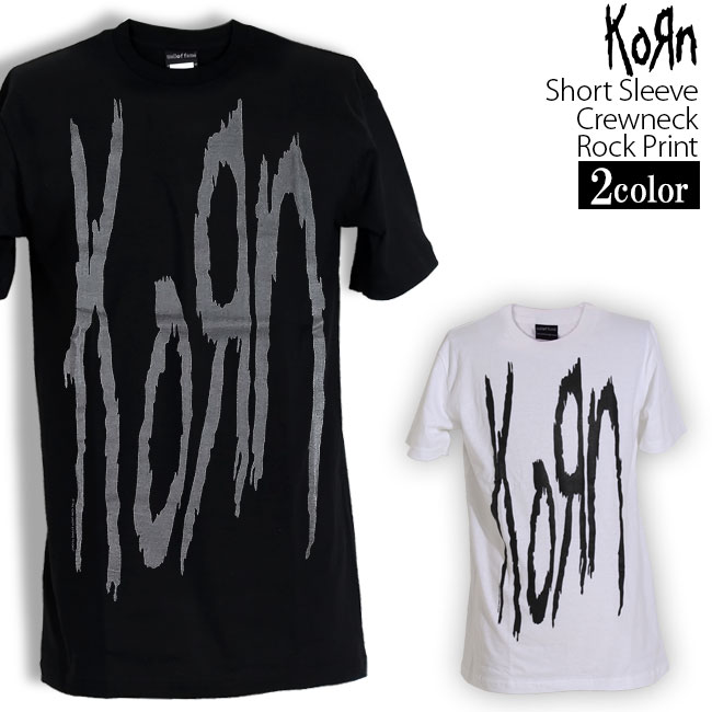 Korn Tシャツ コーン Band Logo ロックTシャツ バンドTシャツ 半袖 メンズ レディース かっこいい バンT ロックT バンドT ダンス ロック パンク 大きいサイズ 綿 黒 白 ブラック ホワイト M L XL 春 夏 おしゃれ Tシャツ ファッション