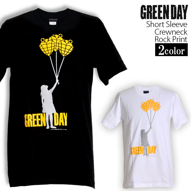 楽天batagorasGreen Day Tシャツ グリーンデイ ロックTシャツ バンドTシャツ 半袖 メンズ レディース かっこいい バンT ロックT バンドT ダンス ロック パンク 大きいサイズ 綿 黒 白 ブラック ホワイト M L XL 春 夏 おしゃれ Tシャツ ファッション