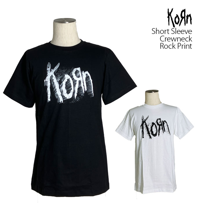 Korn Tシャツ コーン ロックTシャツ バンドTシャツ 半袖 メンズ レディース かっこいい バンT ロックT バンドT ダンス ロック パンク 大きいサイズ 綿 黒 白 ブラック ホワイト M L XL 春 夏 おしゃれ Tシャツ ファッション