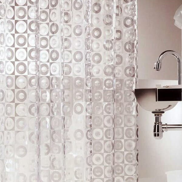 日本製 シャワーカーテン ディスク 180×120cm 【防水カーテン カビがはえにくい 半透明 おしゃれ オシャレ 間仕切り 水はね 新生活 一人暮らし 女子 女の子 OL 華やか 海外生活 お手入れ簡単 ガラス調】【あす楽】