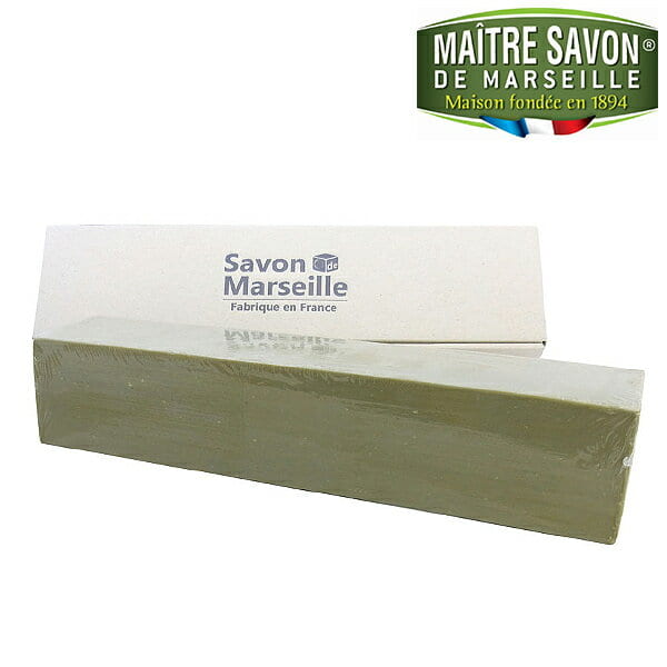 マルセイユ石鹸「メートル・サボン・ド・マルセイユ」サボン・ド・マルセイユ・オリーブ（専用カットワイヤー付き）（2000g）【ギフト サボンドマルセイユ バー 無添加 箱入り】棒石鹸 棒状 Maitre Savon 女性 無添加 固形石鹸 洗顔石けん オリーブオイル