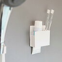 バスラック「磁着SQ」歯ブラシ&シェーバーホルダー【マグネット 磁石 浴室 バスルーム お風呂 壁面 ユニットバス ホワイト 歯ブラシホルダー 歯ブラシ立て ユニットバス】【あす楽】