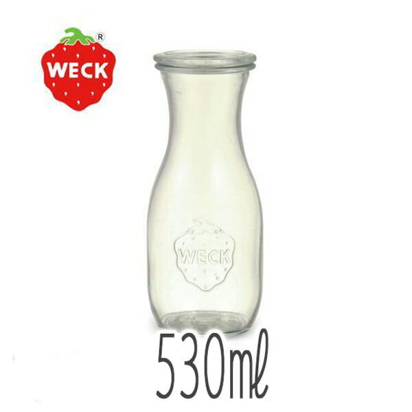 おしゃれなキッチングッズ ジャー「WECK」ジュースジャー（530ml/S）【ガラス ボトル イチゴ 保存 容器 キッチン 収納 カラフェ ピッチャー 水差し キッチン雑貨おしゃれ かわいい ガラス ドイツ 台所 シンプル WECK イチゴ柄 プチギフト キッチングッズ】