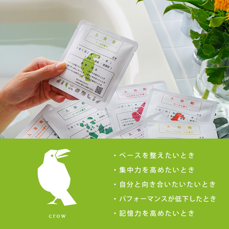 【メール便】入浴剤「カラスのあなたの入浴剤」BATHLIER（バスリエ）お風呂診断 パーソナル入浴剤【入浴剤 プチギフト 雑貨 退職 お礼 日本製 水素 ヒノキの香り ギフト プレゼント 女性 おしゃれ ナチュラル かわいい 300円 台】の商品画像 2