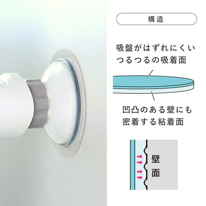 BATH ROOM バスルームの《 吸盤フック補助板 》 ＜クリア＞吸盤 フック 補助 吸盤ベース 吸盤用補助板 浴室 壁面 タイル キッチン 洗面所 バスグッズ お風呂グッズ 生活雑貨 透明 便利｜アングル2