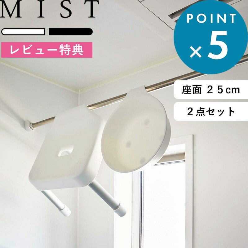 [特典付き] 《 引っ掛け風呂イス ミスト SH25 マグネット＆引っ掛け湯おけ ミスト セット 》 MIST ホワ..