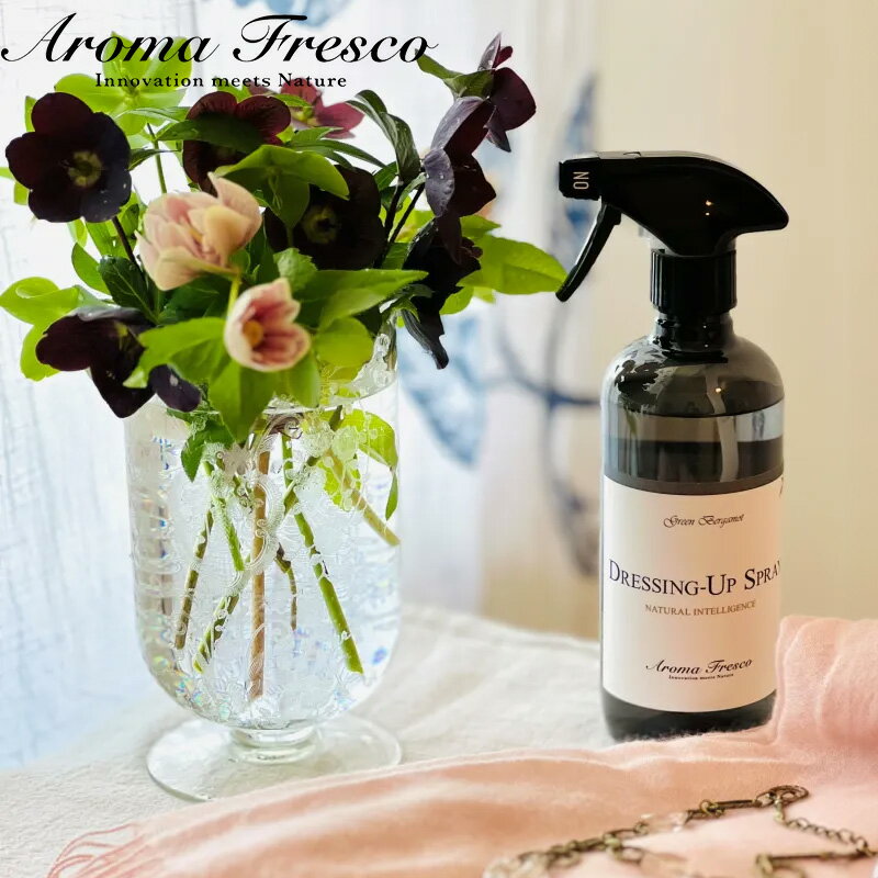 《着後レビューでキッチンタワシ他》Aroma Fresco ドレッシングアップスプレー 480mLアロマ フレグランス 香り 衣類 服 帽子 バッグ お手入れ スプレー 抗菌 防臭 衣類用 ウール ニット おしゃ…