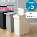 レビュー特典! ゴミ箱 SOLOW 《 棚下で使えるスリムダストボックス レバーオープン 30L 》 キッチン カウンター デスク下 ごみ箱 ごみ 30リットル ふた付き 蓋付き フラップ 分別 おしゃれ ホワイト ブラック グレー GSLW035 GSLW036 GSLW037 リス RISU