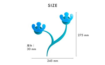 《着後レビューで今治タオル他》POS Design(ポスデザイン)「STILLA（スティラ）DOPPIO」DOUBLE 壁掛け 収納フック 収納ホルダー 便利ホルダー 雫 しずく 花 オブジェ 壁面 ピン 粘着 接着 キッチン リビング 洗面 小物 掛け おしゃれ デザイナーズ 100% イタリア製