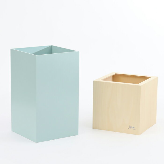 《着後レビューで今治タオル他》ゴミ箱 ヤマトジャパン「 W CUBE ( ダブルキューブ ) 」 10L yamato japan ごみ箱 ダストボックス くずかご 角型 四角 木 ウッド ナチュラル 北欧 おしゃれ 高級感 デザイン ホワイト ブラック ブラウン 日本製 ヤマト工芸