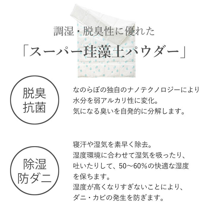 《着後レビューで選べる特典》 なのらぼ 「良湿空間 ( ふとん・ベッド用 )」 珪藻土 除湿 湿気 湿気とり 除湿シート 調湿シート 調湿 脱臭 防ダニ 抗菌 ふとん 布団 ベッド 介護 赤ちゃん ベビーベッド 湿気対策 梅雨 天然素材 日本製 国産 吸湿 安眠 快適 良質空間