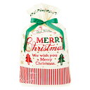 【ラッピング袋】クラシカルクリスマスリボン付PEギフトバッグ-L