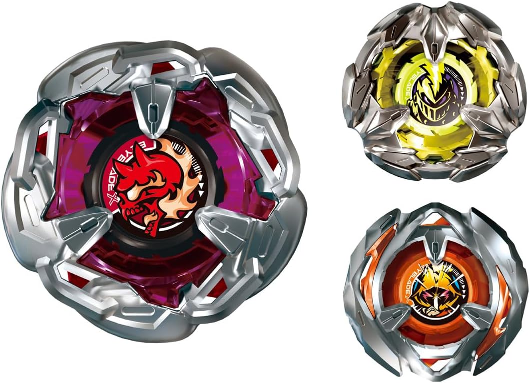 ◆商品説明◆ BEYBLADE Xとは、超加速ギミック【Xダッシュ】による驚異的なスピードと衝撃でエクストリームなバトルを繰り広げるギアスポーツである。 特別カラーでカスタマイズ済みのベイブレード3個セット。 3種それぞれが異なる背の高さにカスタマイズされており、相手に応じて戦略的に戦うことができる。 中でも「ヘルズチェイン 5-60HT」は上段と下段で性能の異なるブレードと中間の高さになるラチェットとビットの組み合わせで、あらゆる高さの相手に対応するベイブレード。 ※この製品で遊ぶには別売りのベイブレードエックスシリーズ専用のスタジアム、ランチャーが必要です。 【セット内容】ブレード(3),ラチェット(3),ビット(3),取扱説明書(1),ベイコードカード(1)