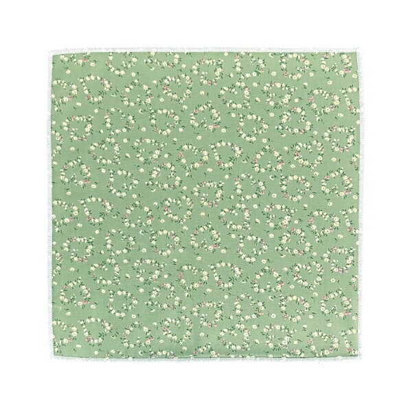 Cotton - ※こちら単体のみの購入は出来ません。他商品とまとめてのご購入お願いします。 日本製 綿100% ガーゼパイル ハンカチ 25×25cm エチケット コロナ禍の必需品 原田織物 お手拭き 大人気 ブルーミング 可愛い リバティ風 花柄 レディース ギフト プレゼント グリーンティー