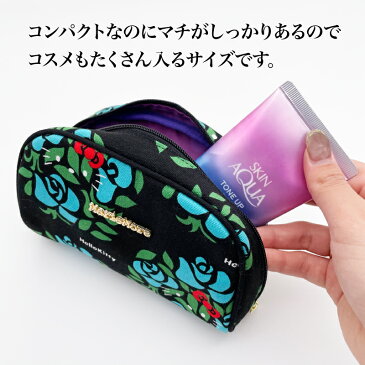 【メール便送料無料/あす楽対応】キティちゃん 大人 かわいい サニタリーポーチ アイコスポーチとして使えるマチポーチ marie more 日本製 メアリーモア 薔薇柄 サンリオ コスメポーチ 花柄 オリジナル柄 限定 可愛すぎない 軽い 小物入れ 青 タバコケース タバコポーチ 自立