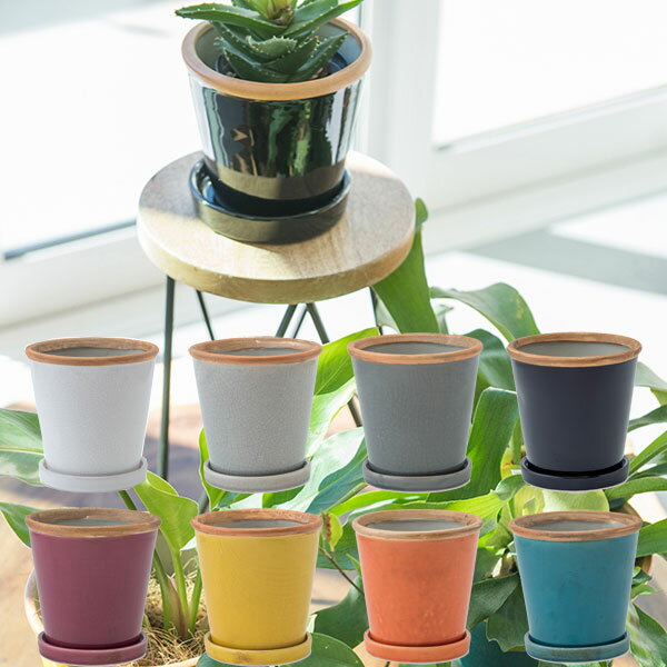 商品名：グロッシーポット L品　番：po-30761サイズ：φ16 H16.5素　材：セラミック詳　細：底穴有／製造上、色味や貫入などの仕上がりに個体差があります。プランター 植木鉢 プランターカバー フラワーポット 花 鉢 観葉植物 多肉...