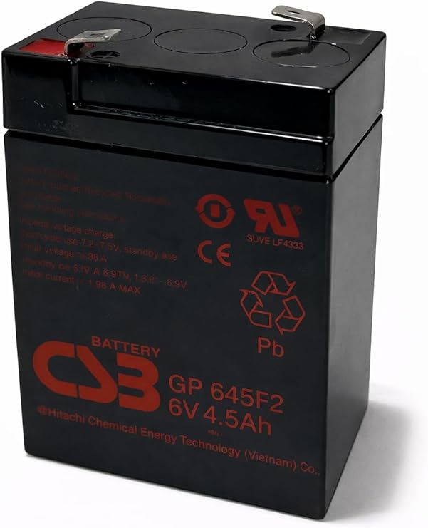 Rakuten - G&Yu GP645 F1端子アダプター装着 小型制御弁式鉛蓄電池 6V 4.5Ah 密閉型 VRLA UPS・無停電電源装置用