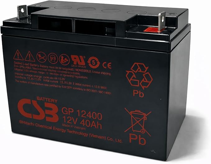 G&Yu GP12400 B2端子 小型制御弁式鉛蓄電池 12V 40Ah 密閉型 VRLA UPS・無停電電源装置 通信設備 防災設備 制御盤電源