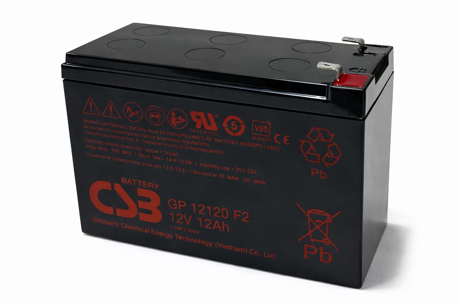 Rakuten - G&Yu GP12120 F1端子アダプター装着 小型制御弁式鉛蓄電池 12V 12Ah 密閉型 VRLA UPS・無停電電源装置 通信機器 非常照明 防災設備