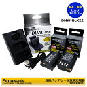 DMW-BLK22　送料無料　PANASONIC　互換バッテリー　2個　と　DUAL　互換充電器の　3点セット（カメラ本体に残量表示可能 ）DC-S5 / DC-S5K / DC-S5K-K / DC-S5M2 / DC-S5M2X / DC-GH5 / DC-GH5S / DC-GH5M2 / LUMIX S5II / S5 IIX / DC-G9M2 / G9PROII / G9 II