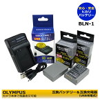 【あす楽対応】オリンパス　 BLN-1 　互換バッテリー　2個と　互換USB充電器　1個の3点セットOM-D E-M1 / OM-D E-M5 / OM-D E-M5 Mark II / PEN E-P5 / PEN-F　（残量表示可能）