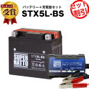 バイクバッテリー充電器 STX5L-BS セット■バイクバッテリー■YTX5L-BS互換■ボルティクス スーパーナットグランドアクシス ストマジ110 VOX XF50 アドレス110 XR250 スピードファイト アドレスV100(液入済)