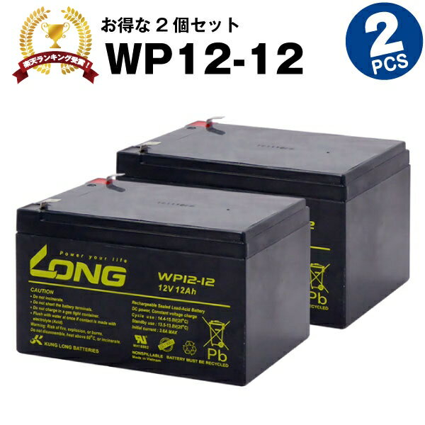 WP12-12【お得 2個セット】 産業用鉛蓄電池 【サイクルバッテリー】【新品】 LONG【長寿命・保証書付き】Smart-UPS 1000 など対応