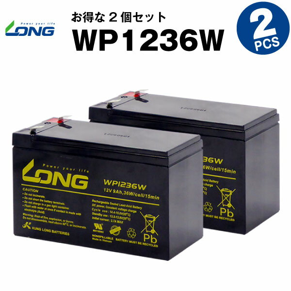 WP1236W【お得！2個セット】（産業用鉛蓄電池）【サイクルバッテリー】【新品】■■LONG【長寿命・保証書付き】Smart-U…