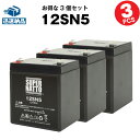 12SN5【お得！3個セット】（産業用鉛蓄電池）【新品】■■スーパーナット【長寿命・保証書付き】【サイクルバッテリー】