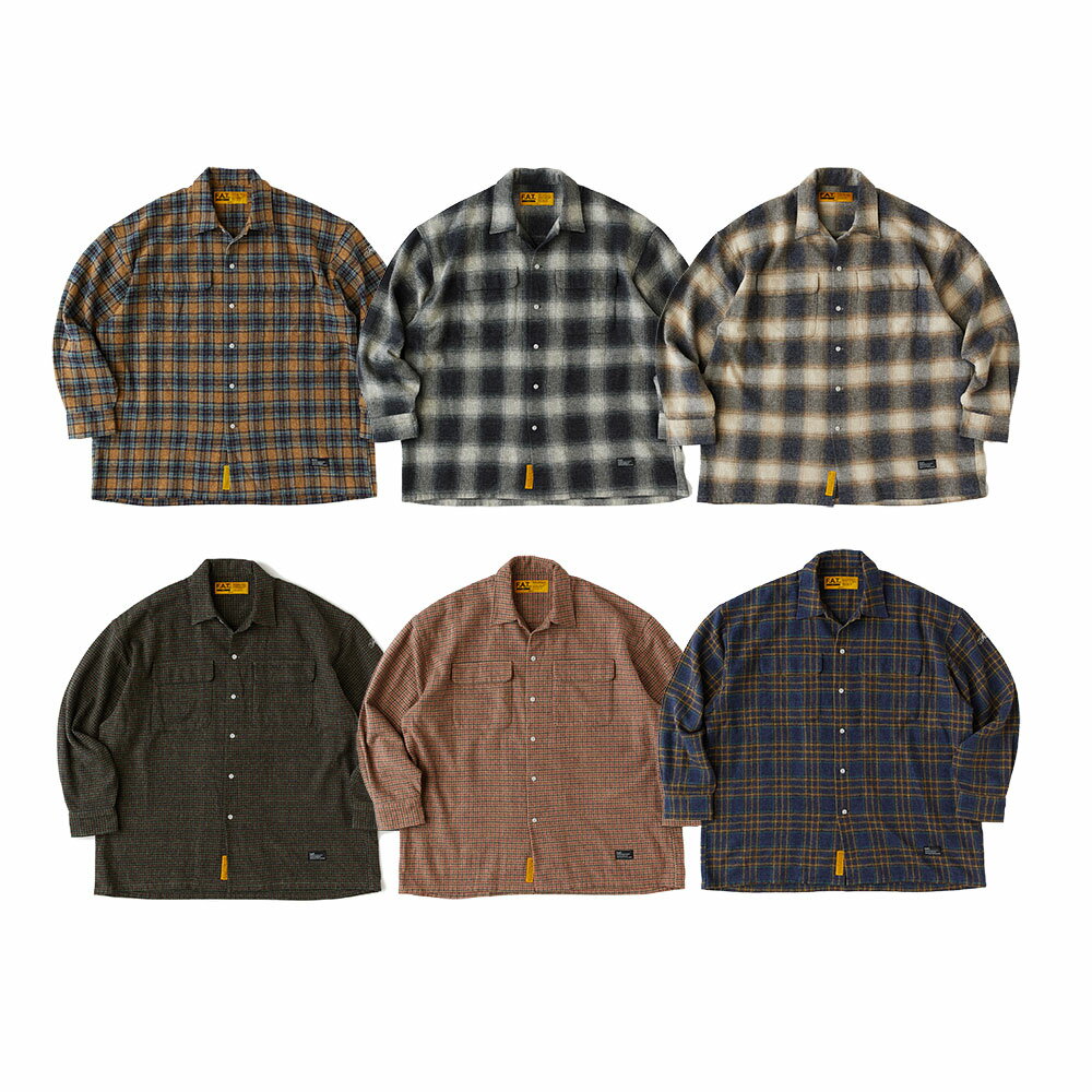 【20倍ポイント】FAT エフエーティー NELOREAN F32410-SH02 ネルシャツ ワークシャツ 長袖 ビックシルエット チェック柄 リラックススタ...