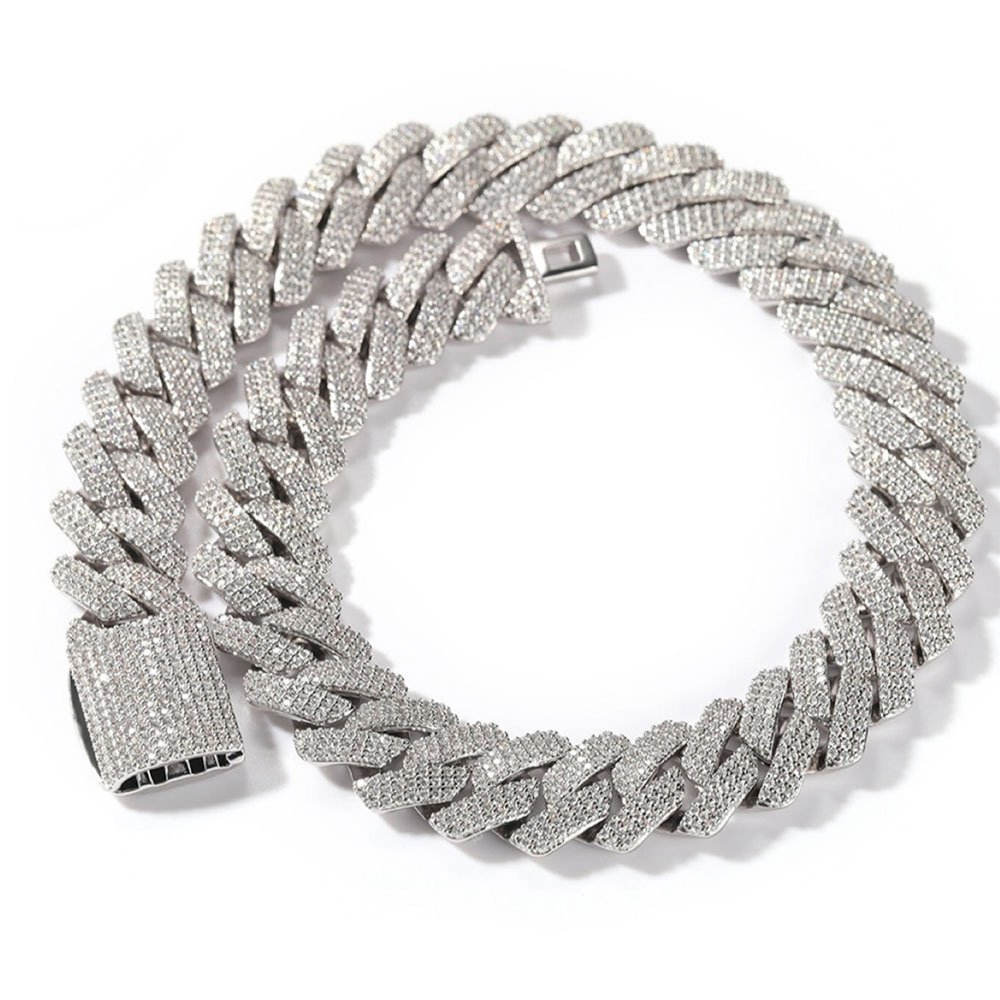 BATTLE LINEの$ole only ソールオンリー CZ キューバンチェーンネックレス 20mm 50cm No.21 シルバーネックレス アクセサリー ジュエリー 有名ラッパー着用｜アングル3