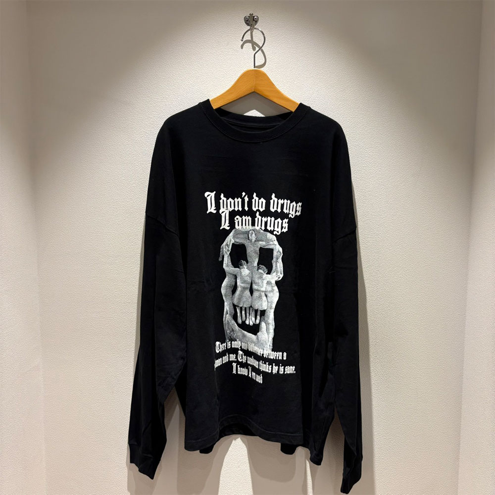 【2倍ポイント】LA-LA LA ラ-ララ ヘビーコットン天竺 アートスカル ワイドシルエットLSシャツ 524-02851 2026年1月入荷先行予約 ロンT Tシャツ(4)