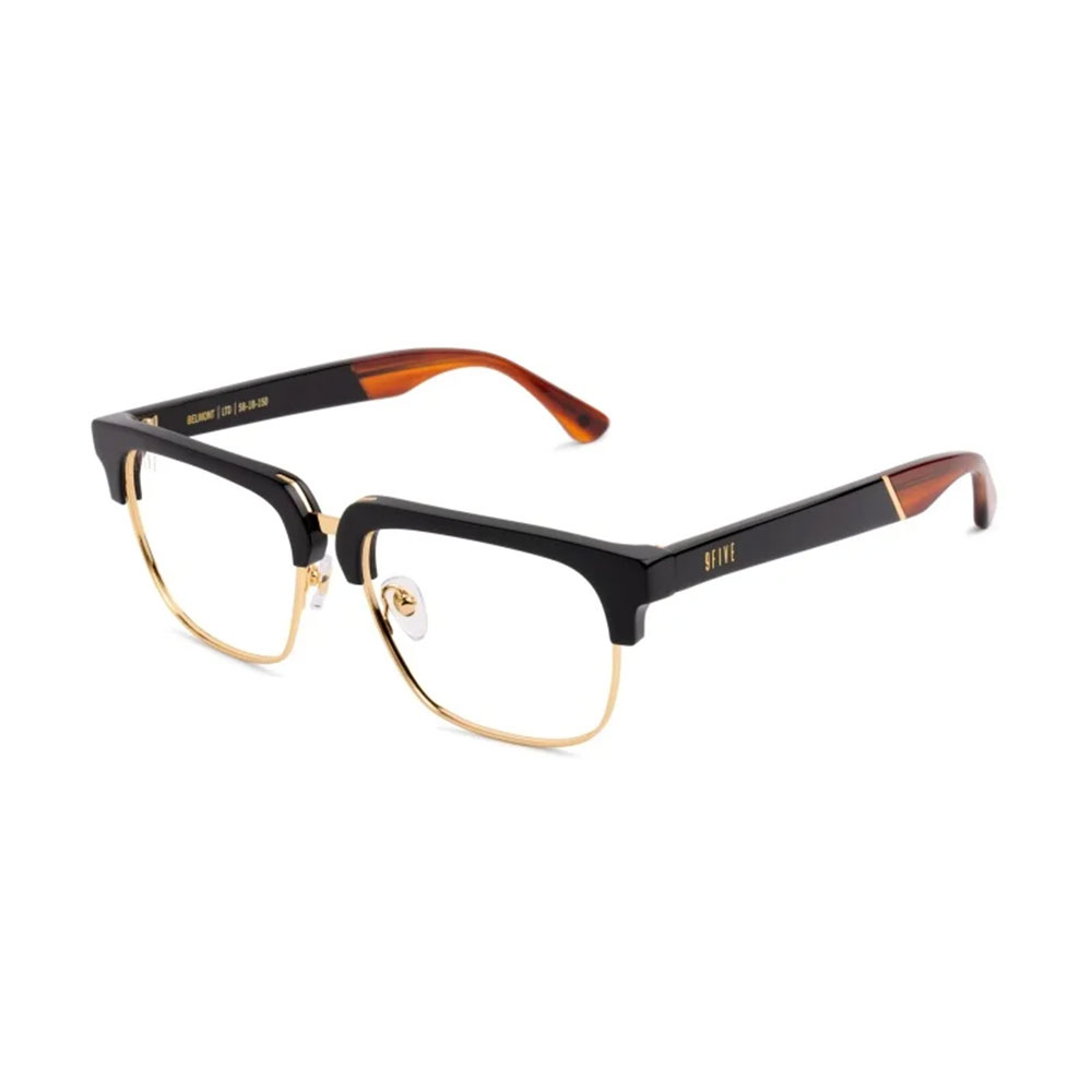 【2倍ポイント】9FIVE / nine five ナインファイブ 9five BELMONT Black & Bourbon Clear Lens Glasses サングラス 眼鏡