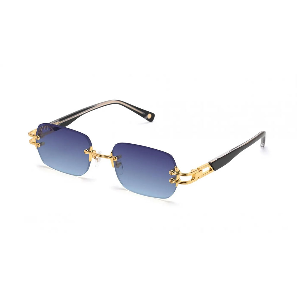 【2倍ポイント】9FIVE/nine five （ナインファイブ） PURITY Black & 24k Gold Midnight Blue Gradation Sunglasses