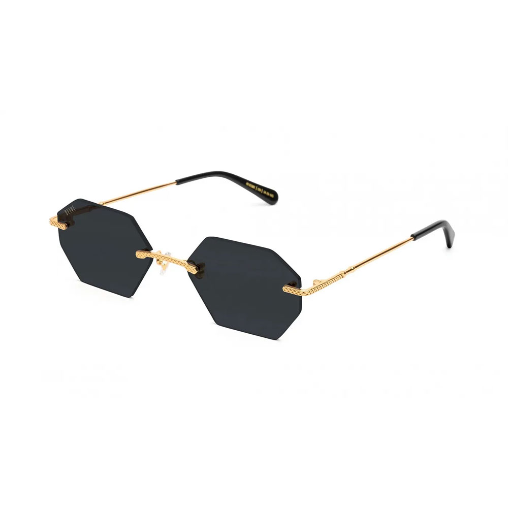 【2倍ポイント】9FIVE / nine five （ナインファイブ）9five 40 HELIOS Black & 24k Gold Sunglasses サングラス リムレス
