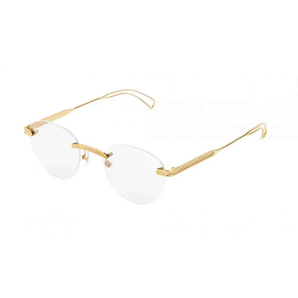 【2倍ポイント】9FIVE / nine five （ナインファイブ）9five DIME LITE 24k Gold Clear Lens Glasses サングラス メガネ リムレス