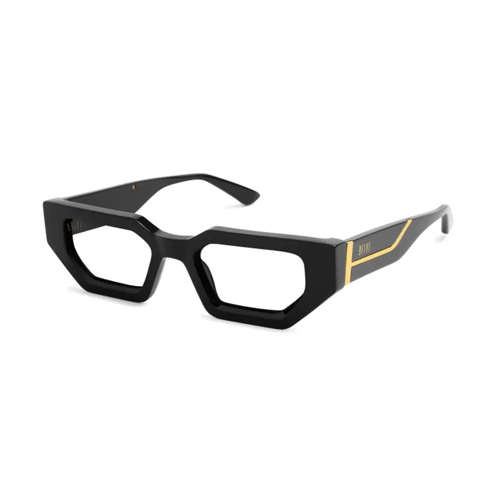 【2倍ポイント】9FIVE / nine five （ナインファイブ）9five VINCENT Black & 24K Gold Clear Lens Glasses サングラス