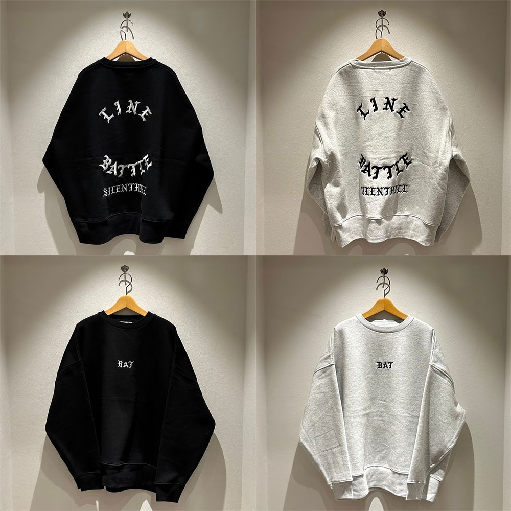 【2倍ポイント】BATTLE LINE バトルライン SILENTHILL CREWNECK SWEAT スウェット トレーナー サイレントヒル 刺しゅう ビッグシルエット