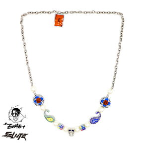 【20倍ポイント】SALUTE HK サルーテ Evae mob エバーモブ クロス フラワー スマイリー ネックレス CROSS FLOWER SMILEY NECKLACE 正規品 ストリート系 STREET カジュアル CASUAL ヒップホップ FASHION HIP HOP オシャレ かっこいい モテる