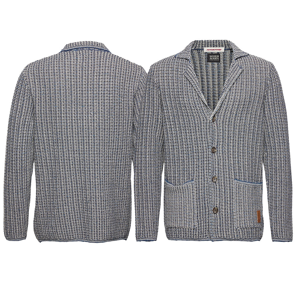 SCOTCH & SODA スコッチアンドソーダ Knitted structured blazer cardigan - Cardigans 165895 カーディガン　メンズ ブランド ストリート