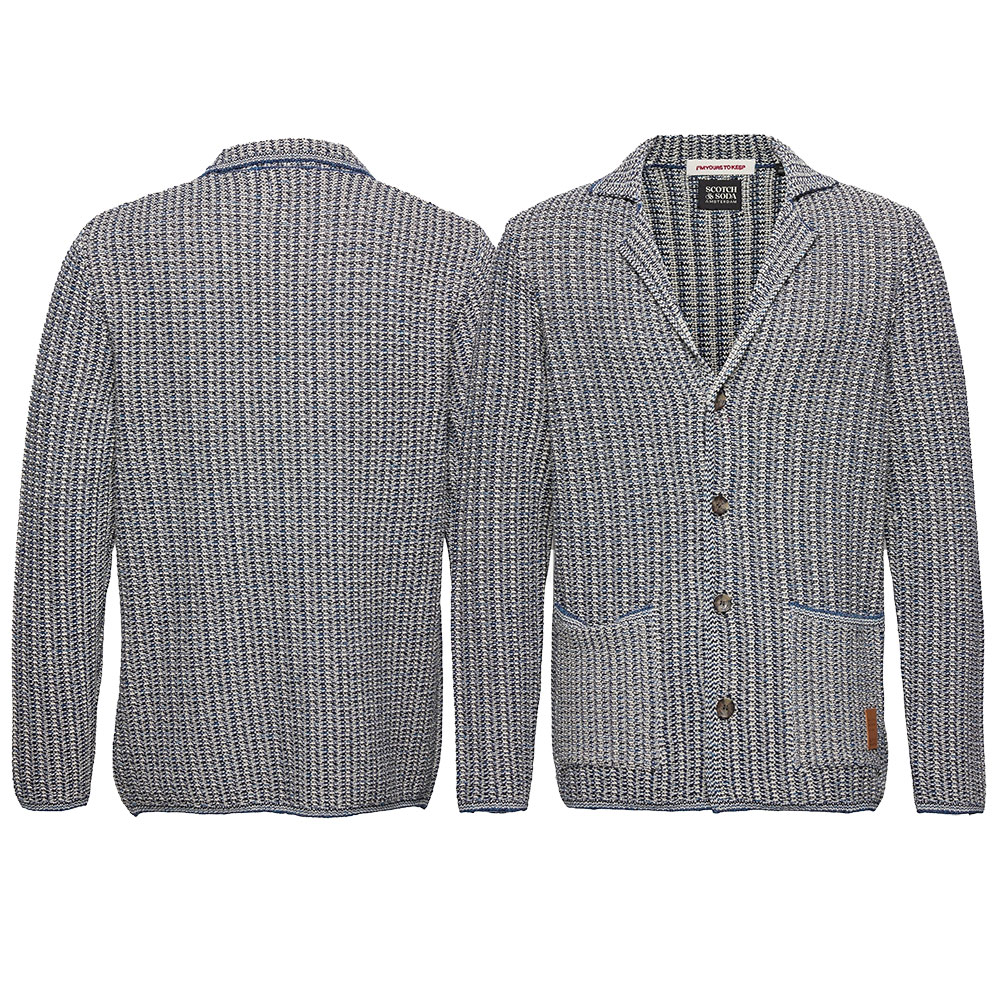 SCOTCH & SODA スコッチアンドソーダ Knitted structured blazer cardigan - Cardigans 165895 カ...